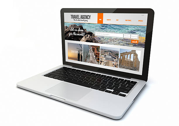 istock laptop travel agency website on screen 500805408