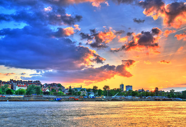 istock Beautiful sunset over Warsaw 500805449