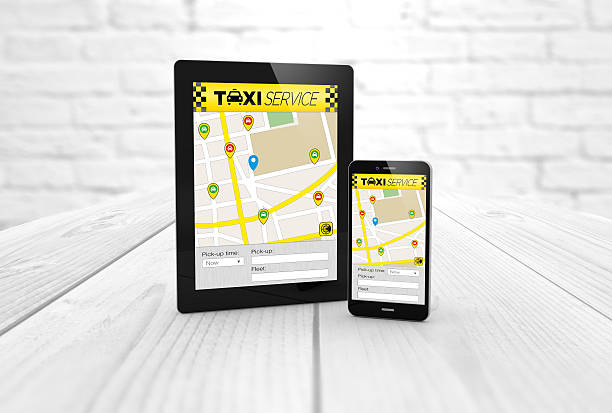 istock taxi app on tablet and smart phone 500805732