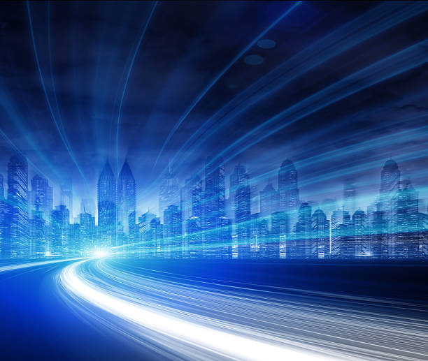 istock Urban highway traffic at night 500806566