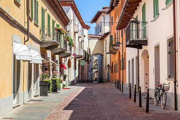 istock Paved street in Alba, Italy. 500806749