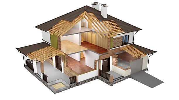 istock 3D model of sliced house 500806852