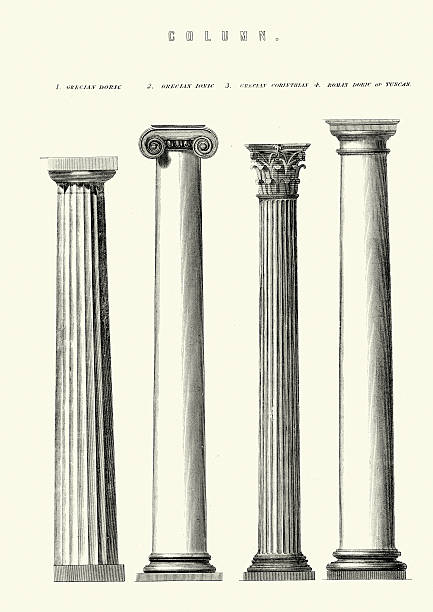 클래식 건축양상-컬럼 - classical greek greek culture roman greece stock illustrations