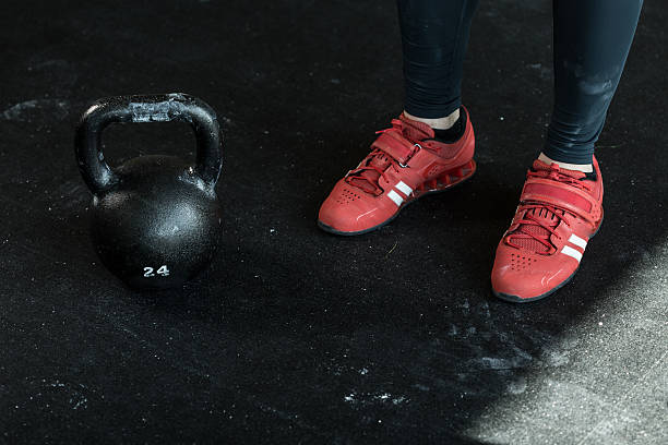 istock Kettlebell and sporty shoes 500809872