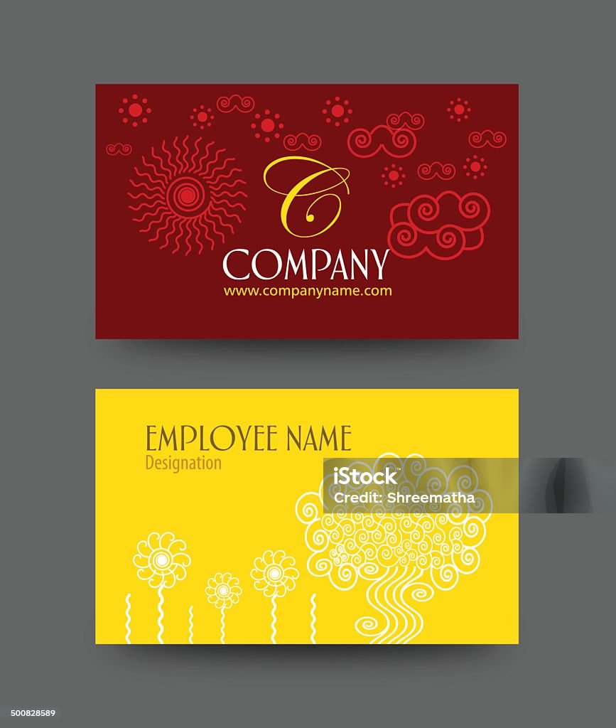 Design de cartão de negócios - Vetor de Amarelo royalty-free