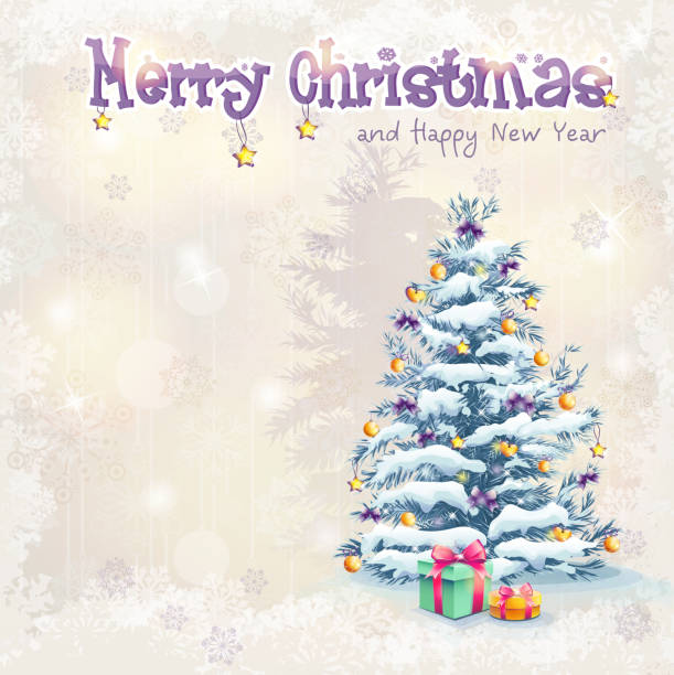 ilustrações de stock, clip art, desenhos animados e ícones de natal e o ano novo com árvore de natal e presentes - muriel box