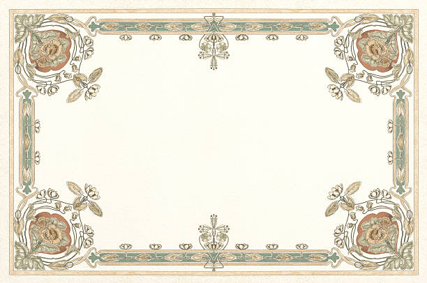 noveau 花フレームのアートワーク - picture frame frame floral pattern old点のイラスト素材／クリップアート素材／マンガ素材／アイコン素材