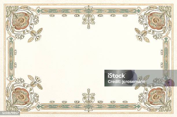 Art Noveau Floral Frame Work Stock Illustration - Download Image Now - Border - Frame, Floral Pattern, Victorian Style