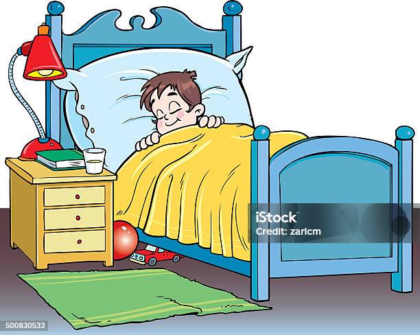 The Boy Sleeps Stock Illustration - Download Image Now - Child, Sleeping, Bed - Furniture