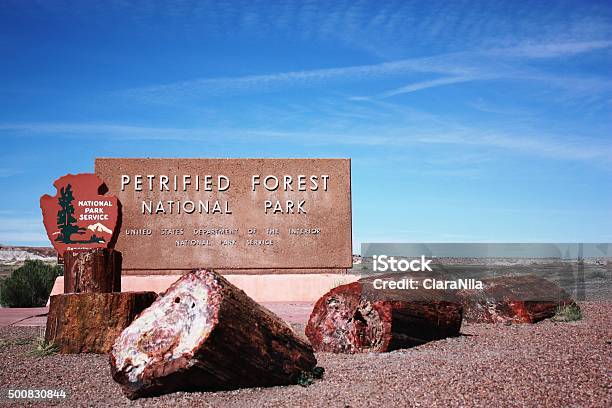 Welcome To Petrified Forest National Park In Arizona Route 66 Stock Photo - Download Image Now
