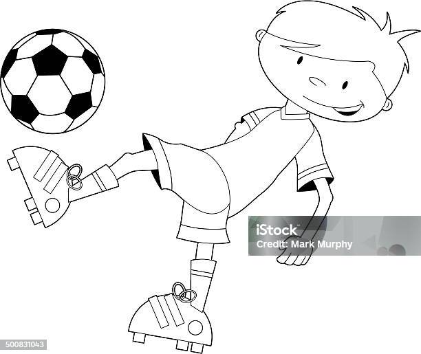 Preto E Branco Futebol Jogador De Futebol - Arte vetorial de stock e mais imagens de Adolescente - Adolescente, Atleticismo, Banda desenhada - Produto Artístico