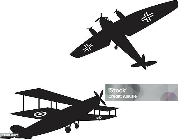 Vetores de Aviões Da Primeira Guerra Mundial e mais imagens de Primeira Guerra Mundial - Primeira Guerra Mundial, Avião, Avião Biplano