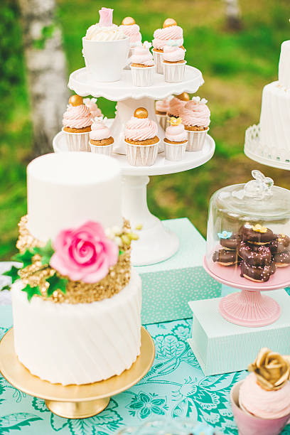 istock Dessert table with pretty cakes and cookies 500831759
