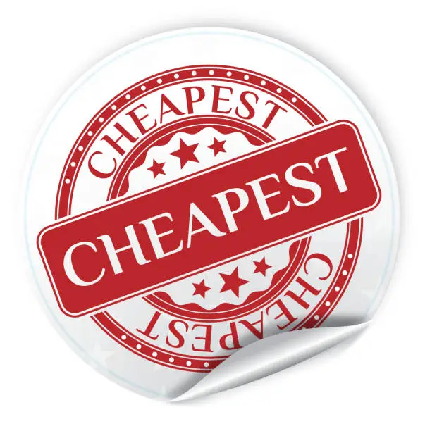 Vector illustration of Cheapest Sticker