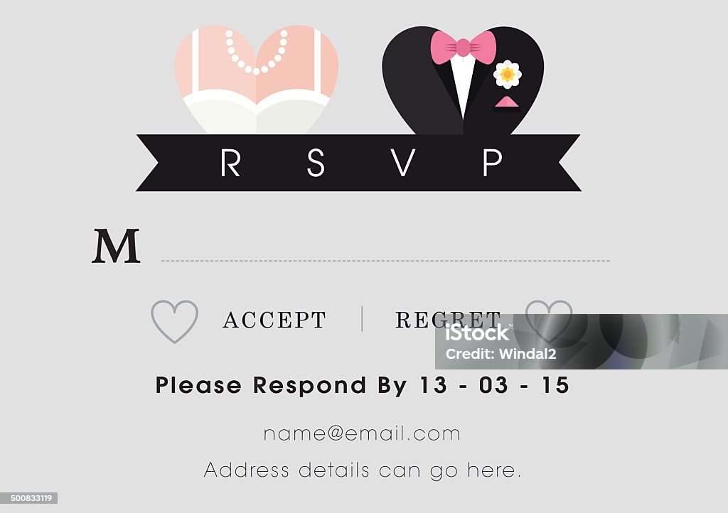 RSVP 심장 디자인 테마를 - 로열티 프리 RSVP 벡터 아트