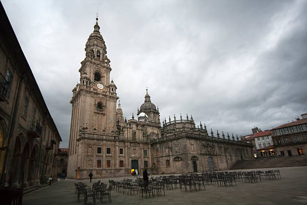 Santiago de Compostela cathedral and Holy door in Quintana square, 