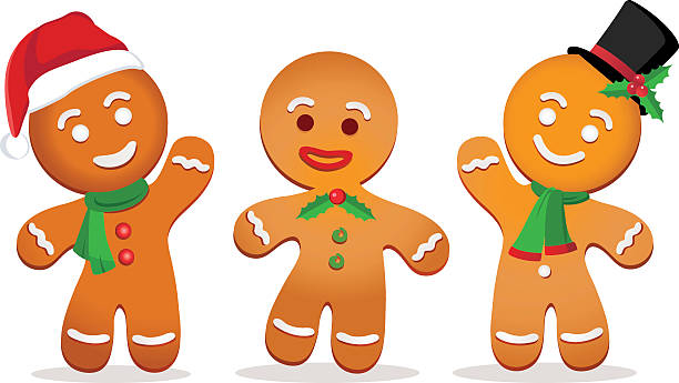 Gingerbread man Vector illustration of cute little Gingerbread man. gingerbread man stock illustrations