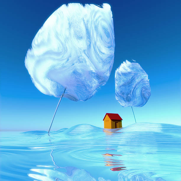 istock Little house and cotton-candy trees 500834959