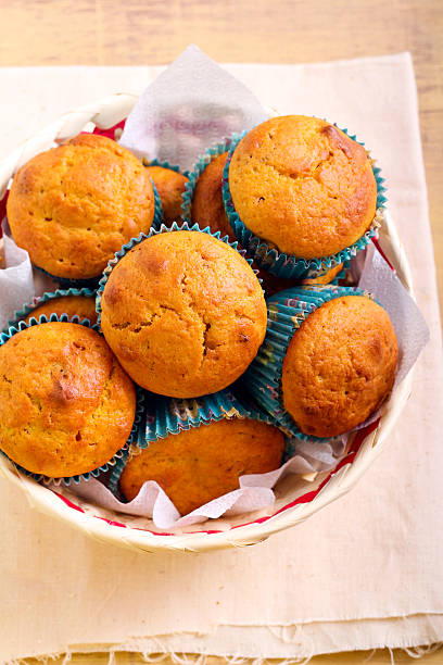 istock Pumpkin and pecan muffins in a basket 500837760