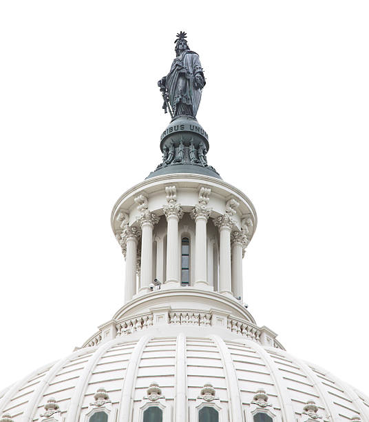 istock Close-up of Capitol Building Dome, isolated on white, Washington DC. 500842006