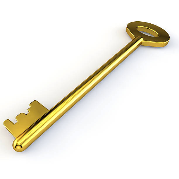 istock Golden big door key 500844382