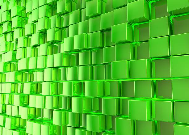 istock Abstract background. Green cubes on a green background 500845706