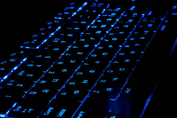 istock Blue lighting keyboard in the dark 500847117