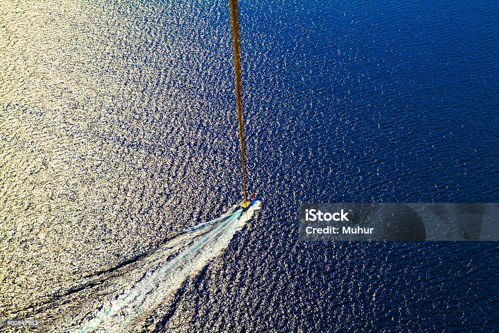 Parasailing Parasailing. Aerial view. Vacation entertainment. Activity Stock Photo