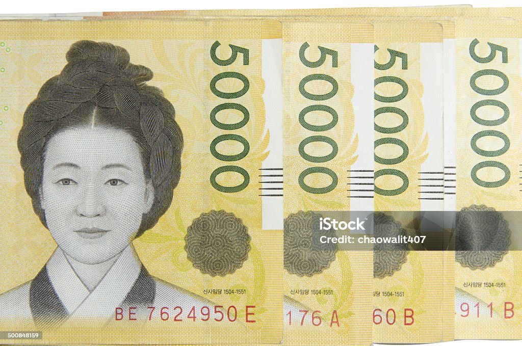 Corea denaro 50000 won - Foto stock royalty-free di Valuta coreana