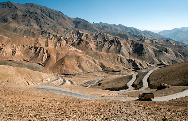 istock Winding Desert Road with horizon blue sky 500849687