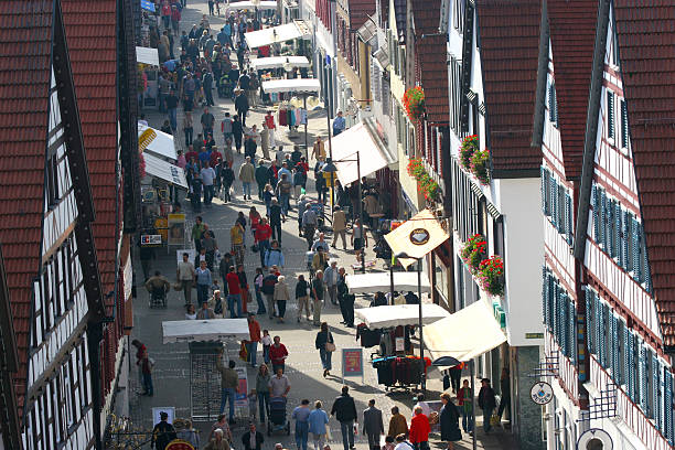 istock Shopping street in medieval german town 500850983
