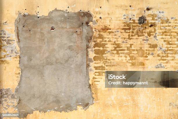 Old Wall With Plaster Crashed Texture Stock Photo - Download Image Now - Abstract, Backgrounds, Cement