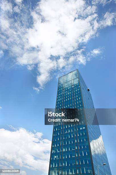 Office Building On Blue Sky Background Stock Photo - Download Image Now - Abstract, Angle, Apartment