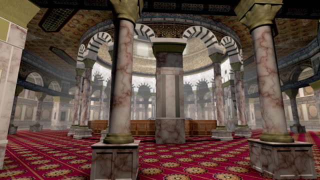 Animation of Dome of the Rock interior in Jerusalem