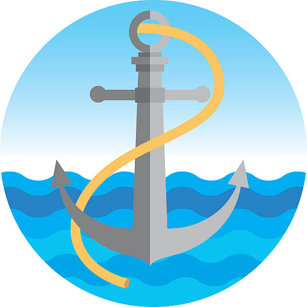 항해 앵커 벡터 - anchor harbor vector symbol stock illustrations