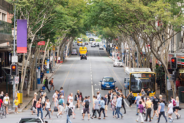 Adelaide Street in Brisbane Color image of the prominent Edward Street in Brisbane brisbane culture stock pictures, royalty-free photos & images