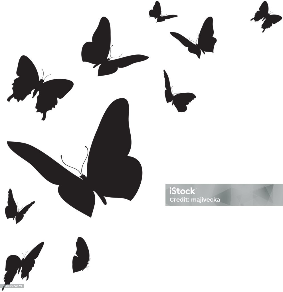 Vector white background. Vector white background with different colored butterflies. Butterfly - Insect stock vector