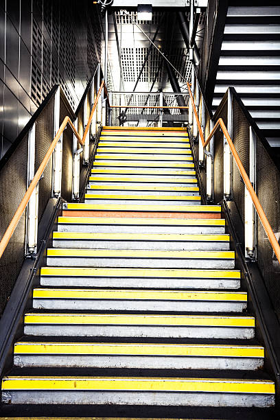 istock Modern subway steps in London Canary Wharf district 500869956