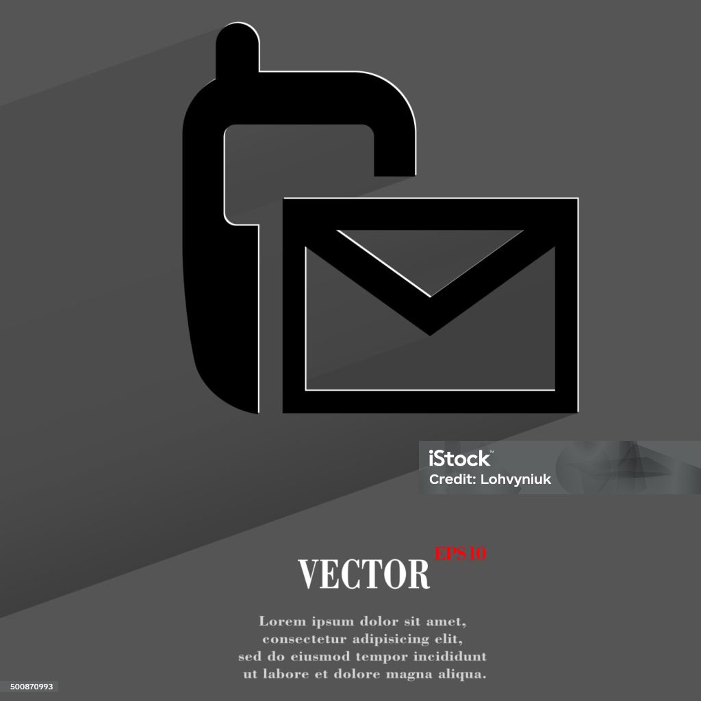 Sms ícone. flat design moderno - Royalty-free Clip Art arte vetorial