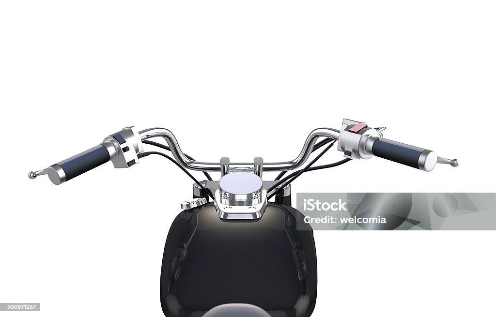 Motorcycle Bar Isolated Motorcycle Bar Isolated on Solid White Background. Cut Out Stock Photo
