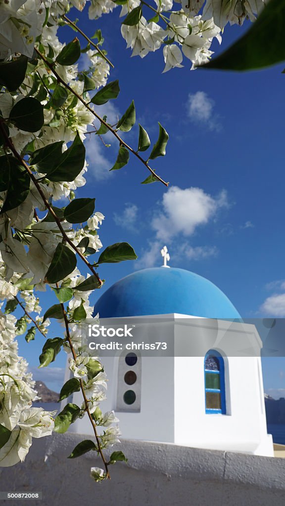 traditional church in small village oia on santorini Santorini in autumn 2015 Stock Photo