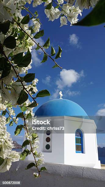 Traditional Church In Small Village Oia On Santorini Stock Photo - Download Image Now