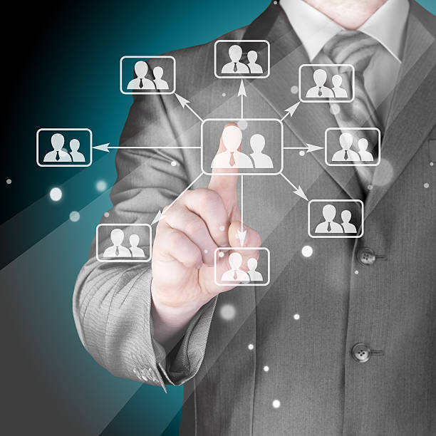 istock Businessman pressing modern social buttons 500873053