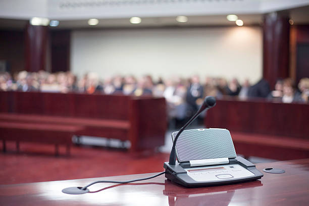 istock microphone at court house 500873143