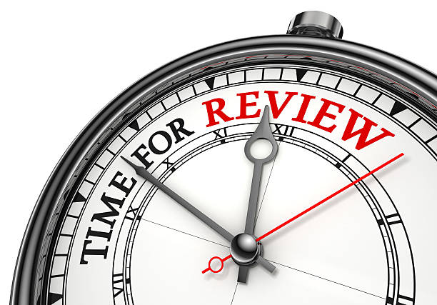 time for review concept clock stock photo
