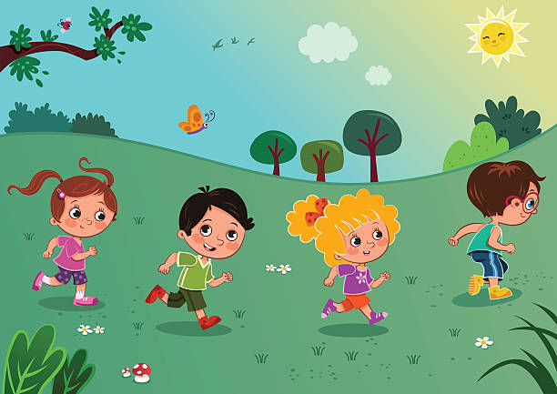 School Children Running Stock Illustration - Download Image Now - Child,  Running, Boys - iStock