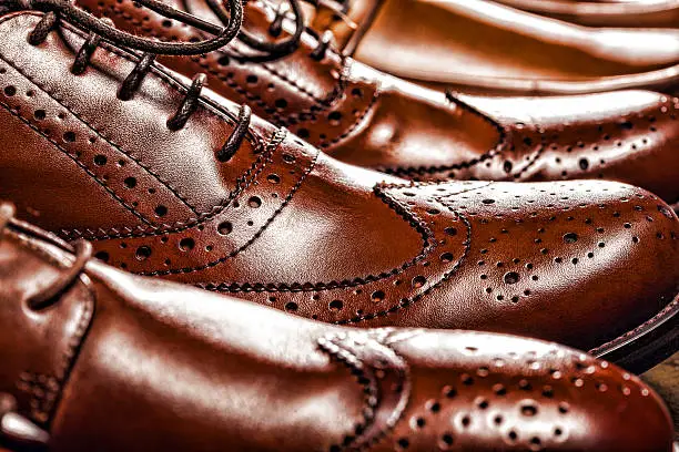 Photo of Classic polished men's brown oxford brogues