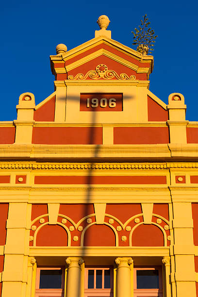 Colored colonial architecture in Manaus, Brazil