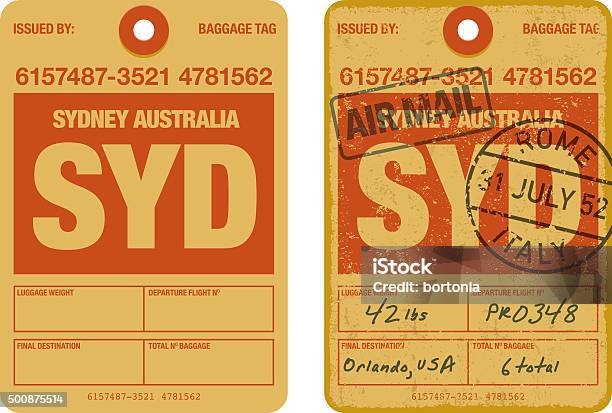 Old Fashioned Airport Luggage Tag Icon Stock Illustration - Download Image Now - Rubber Stamp, Travel, 2015