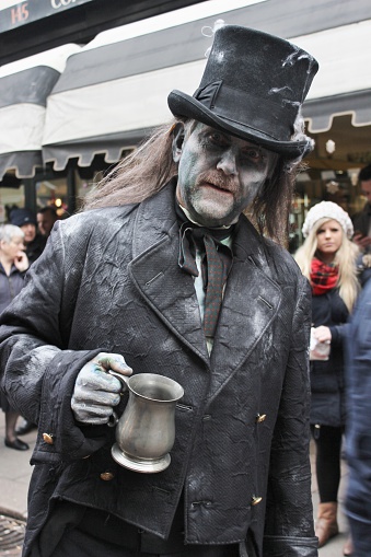 Rochester, Kent , UK, december 7, 2013, Charles dickens character dress up for the Dickens sweeps festival 